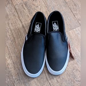 Black vans perf leather